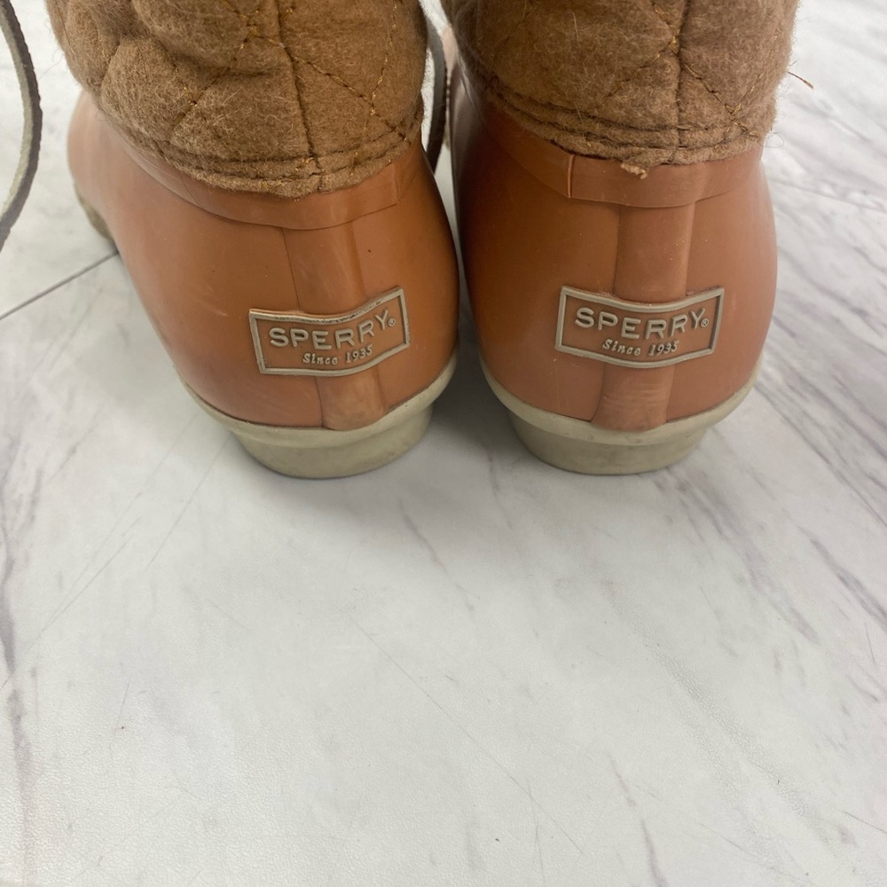 Sperry Women's Brown/Tan Waterproof Lace-Up Duck Boots - Picture 5 of 7